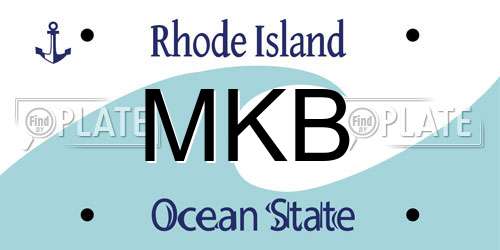 MKB Rhode Island License Plate