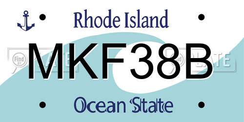 MKF38B Rhode Island License Plate