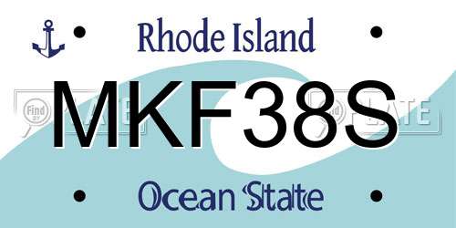 MKF38S Rhode Island License Plate