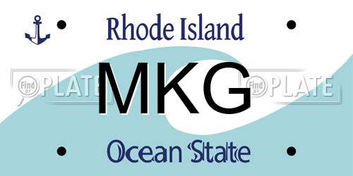 MKG Rhode Island License Plate