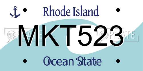 MKT523 Rhode Island License Plate