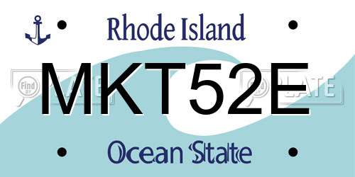 MKT52E Rhode Island License Plate