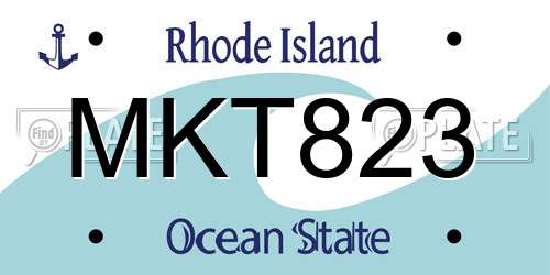 MKT823 Rhode Island License Plate