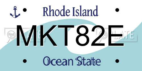 MKT82E Rhode Island License Plate