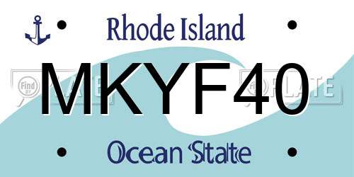 MKYF40 Rhode Island License Plate
