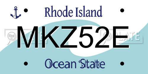 MKZ52E Rhode Island License Plate