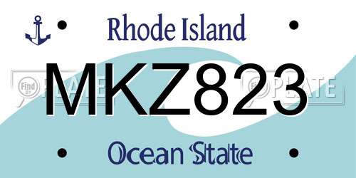 MKZ823 Rhode Island License Plate