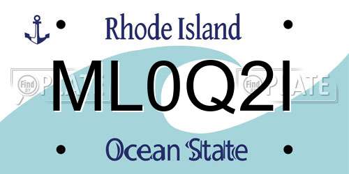 ML0Q2I Rhode Island License Plate