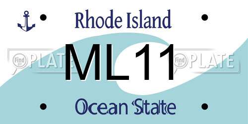 ML11 Rhode Island License Plate