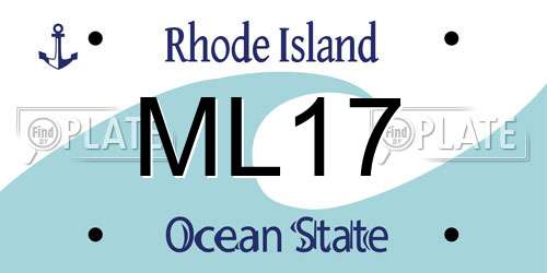 ML17 Rhode Island License Plate