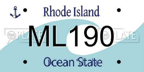 ML190 Rhode Island License Plate