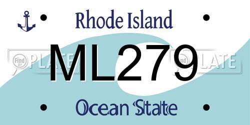 ML279 Rhode Island License Plate