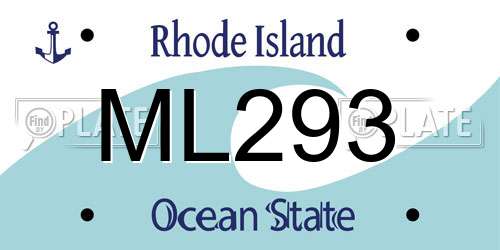 ML293 Rhode Island License Plate