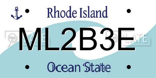 ML2B3E Rhode Island License Plate