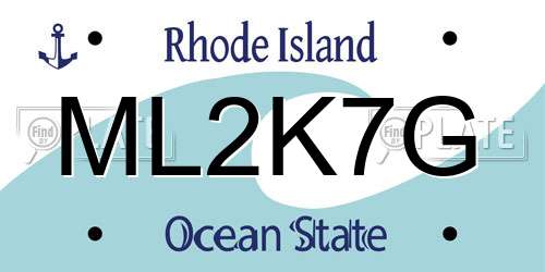 ML2K7G Rhode Island License Plate