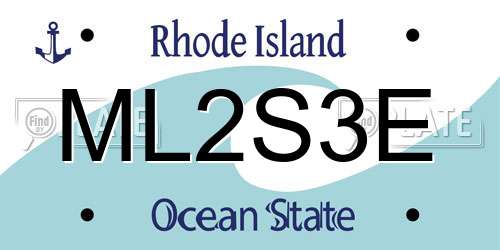 ML2S3E Rhode Island License Plate