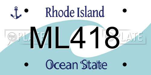 ML418 Rhode Island License Plate
