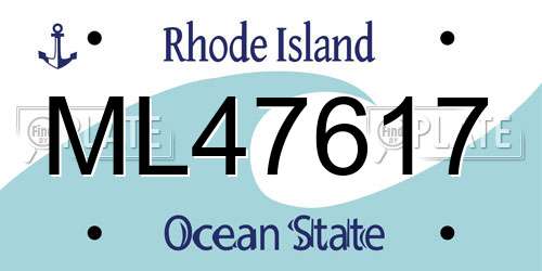 ML47617 Rhode Island License Plate