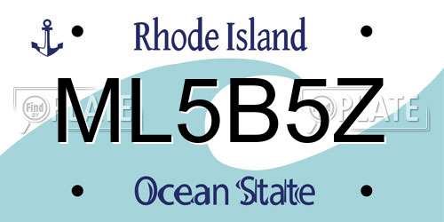 ML5B5Z Rhode Island License Plate