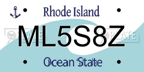 ML5S8Z Rhode Island License Plate