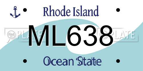 ML638 Rhode Island License Plate
