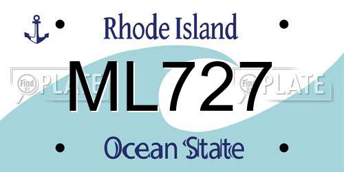 ML727 Rhode Island License Plate