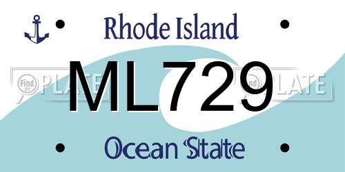 ML729 Rhode Island License Plate