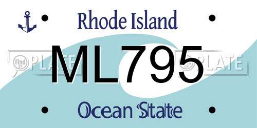 ML795 Rhode Island License Plate