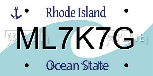 ML7K7G Rhode Island License Plate