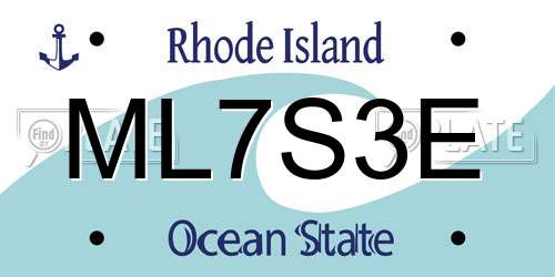 ML7S3E Rhode Island License Plate