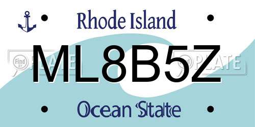 ML8B5Z Rhode Island License Plate