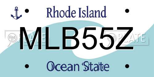 MLB55Z Rhode Island License Plate
