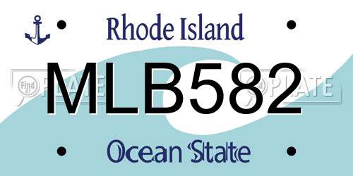 MLB582 Rhode Island License Plate