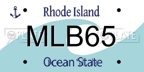 MLB65 Rhode Island License Plate