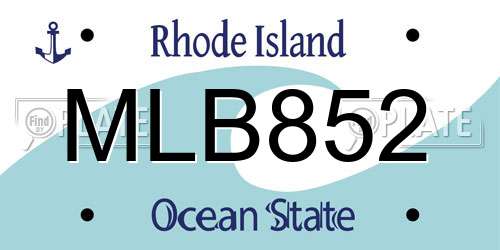 MLB852 Rhode Island License Plate