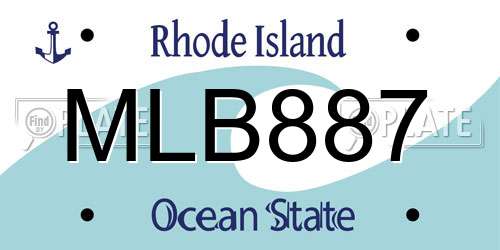 MLB887 Rhode Island License Plate
