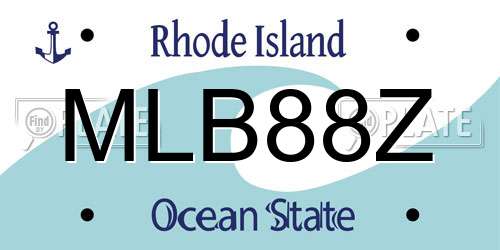 MLB88Z Rhode Island License Plate