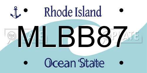 MLBB87 Rhode Island License Plate