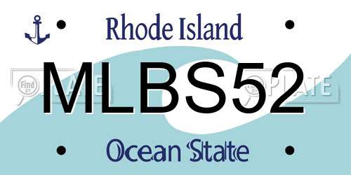 MLBS52 Rhode Island License Plate