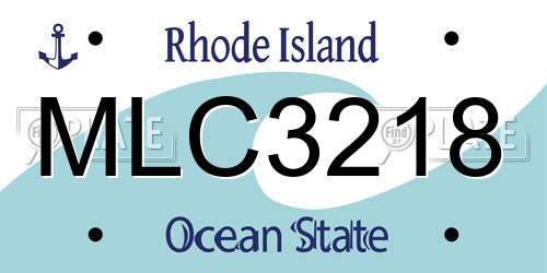 MLC3218 Rhode Island License Plate