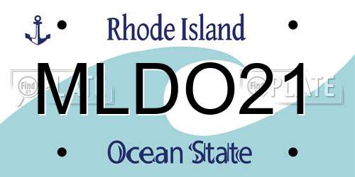 MLDO21 Rhode Island License Plate