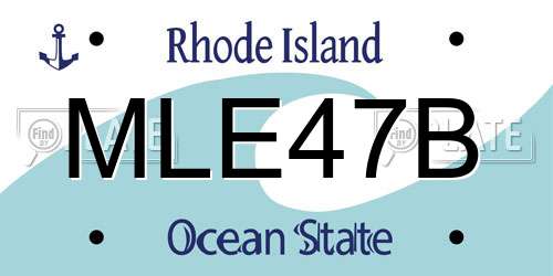 MLE47B Rhode Island License Plate