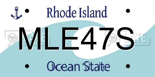 MLE47S Rhode Island License Plate