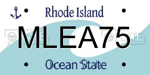 MLEA75 Rhode Island License Plate