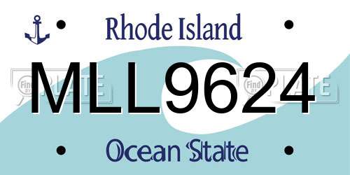 MLL9624 Rhode Island License Plate