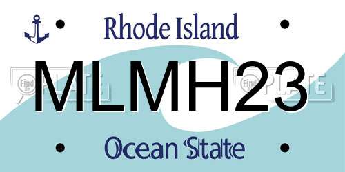 MLMH23 Rhode Island License Plate