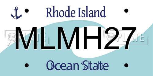 MLMH27 Rhode Island License Plate