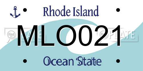 MLO021 Rhode Island License Plate