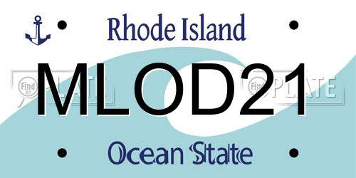 MLOD21 Rhode Island License Plate