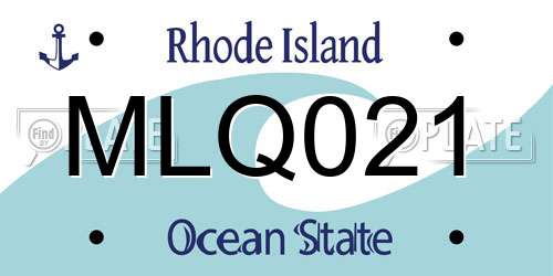 MLQ021 Rhode Island License Plate